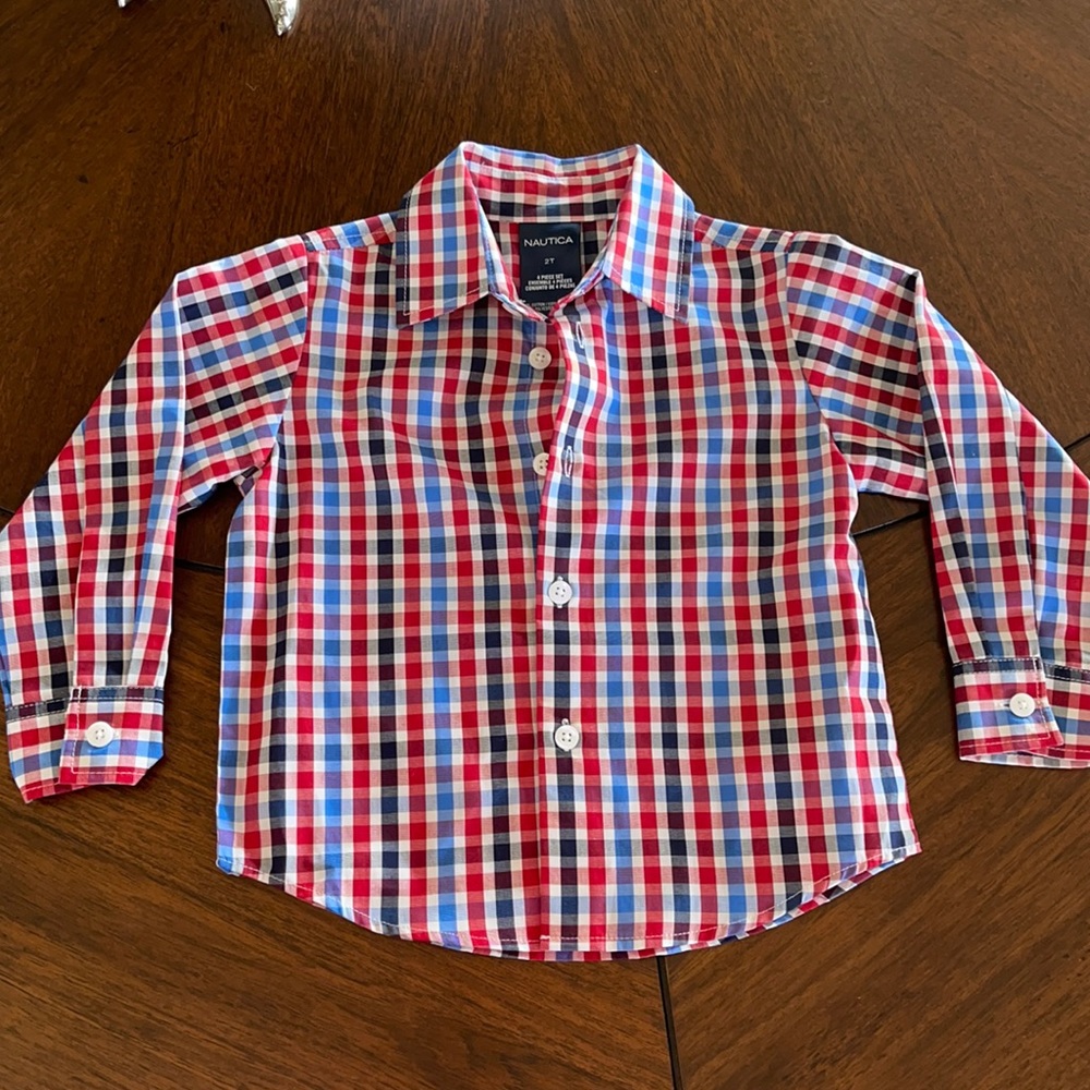 Nautica kids button long sleeve